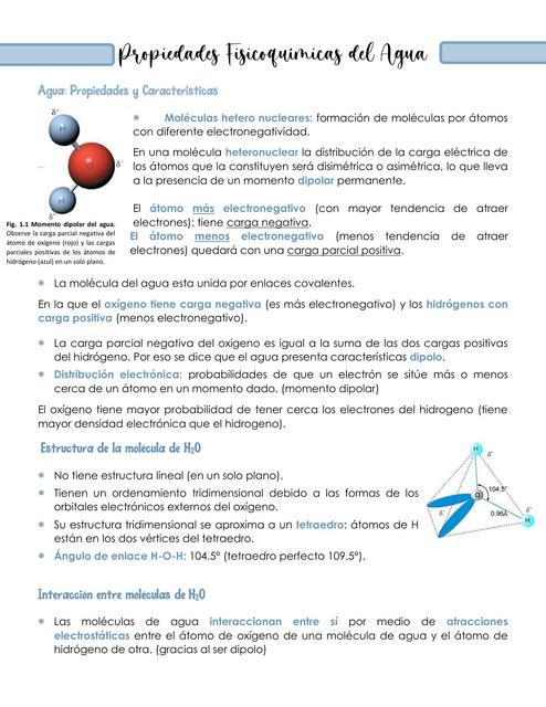 Propiedades Fisicoquímicas del Agua