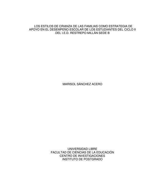 Los estilos de crianza de las familias como estrategia de apoyo en el desempeño 