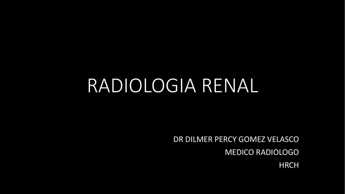 Anatomía Radiológica Renal 