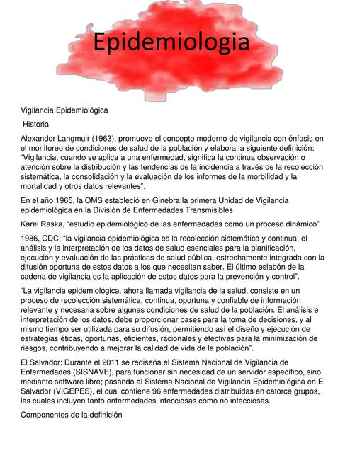 Vigilancia epidemiológica 