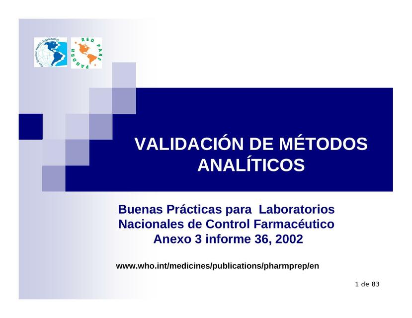 Validación de métodos analíticos