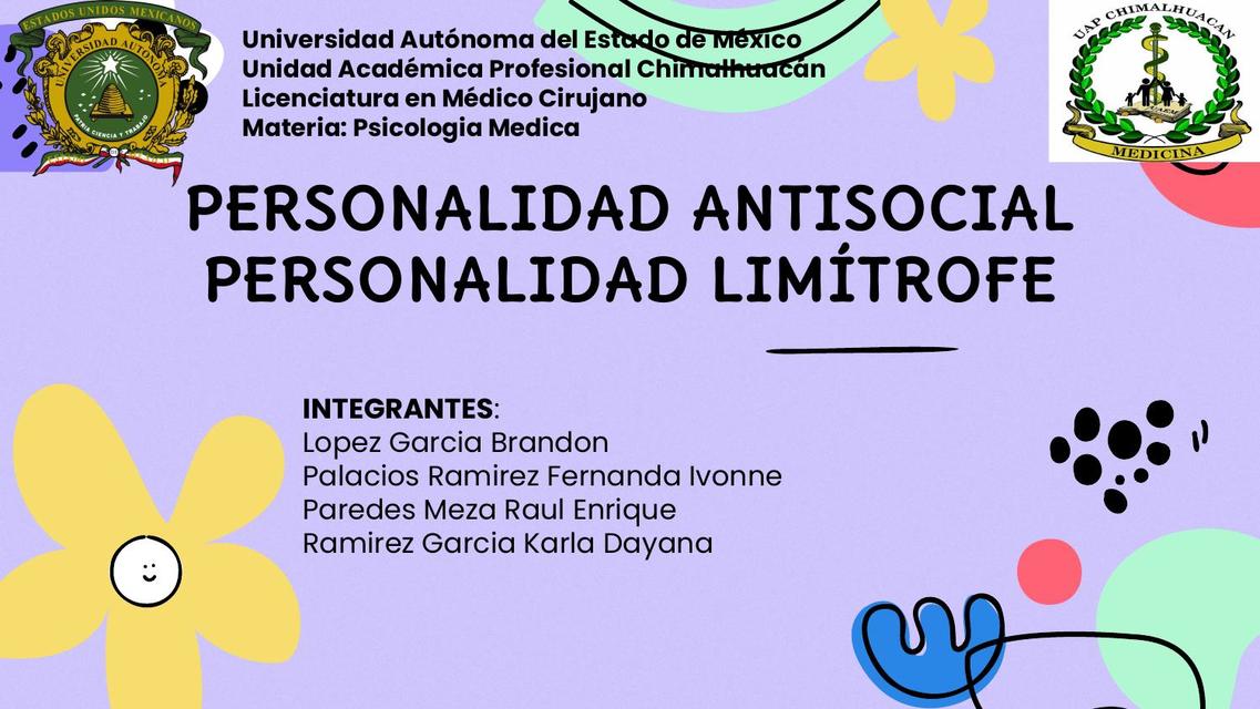 personalidad antisocial y limitrofe