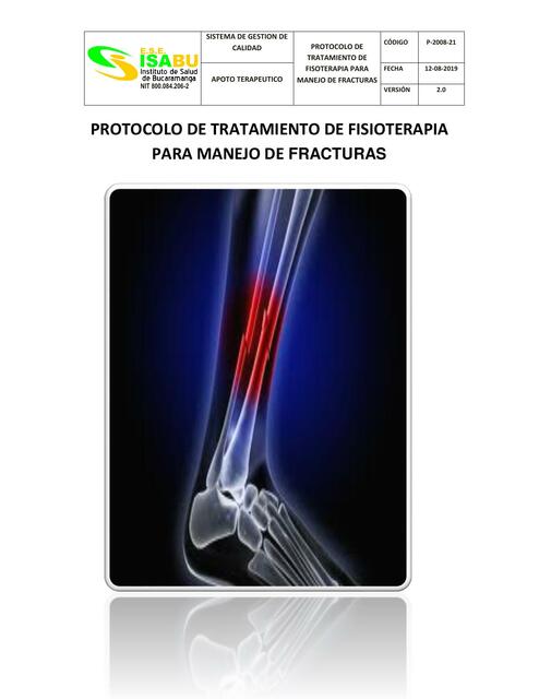 Protocolo de Tratamiento de Fisioterapia para Manejo de Fracturas