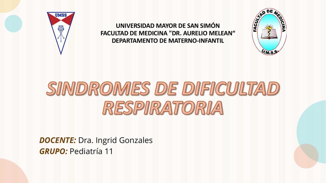 Síndromes de Dificultad Respiratoria