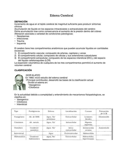 Tipos de Edema Cerebral 