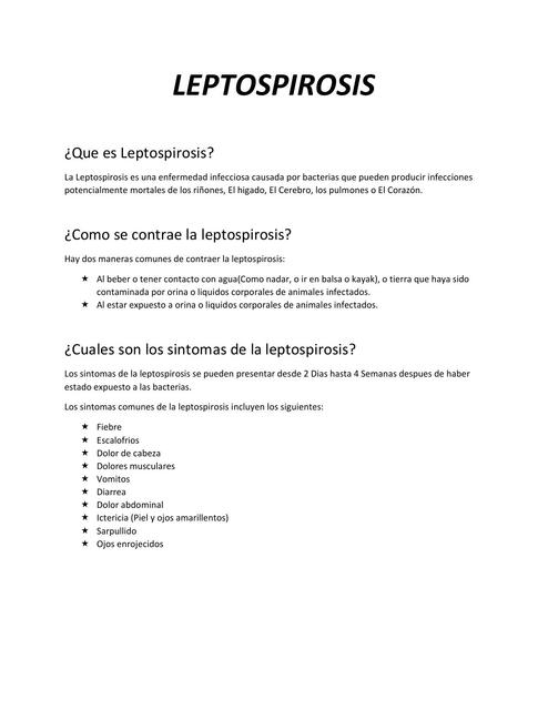 Leptospirosis