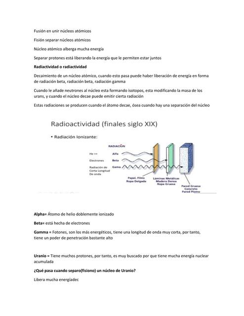 Radioactividad, Uranio, Energías