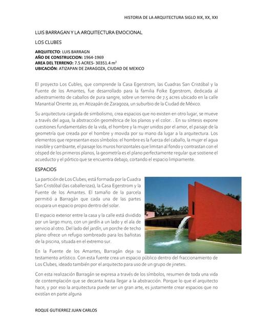 LUIS BARRAGAN Y LA ARQUITECTURA EMOCIONAL