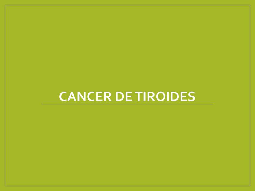 Cáncer de tiroides