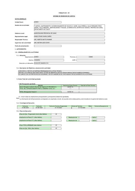 Informe de Rendición de Cuentas 