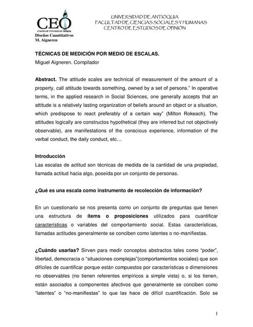 Técnicas de medición por medio de escalas