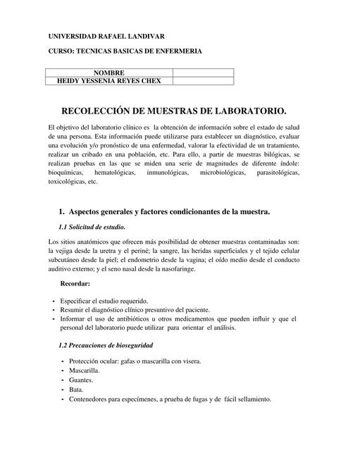 MUESTRAS DE LABORATORIO