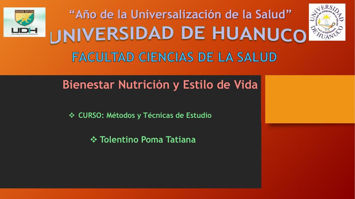 Bienestar nutrición y estilo de vida