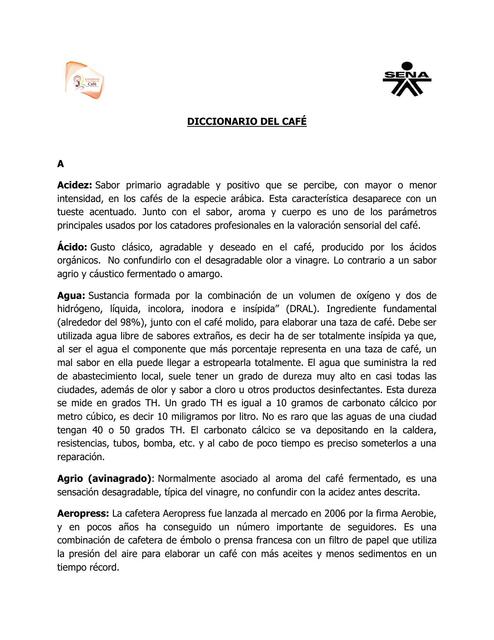 Diccionario del Café