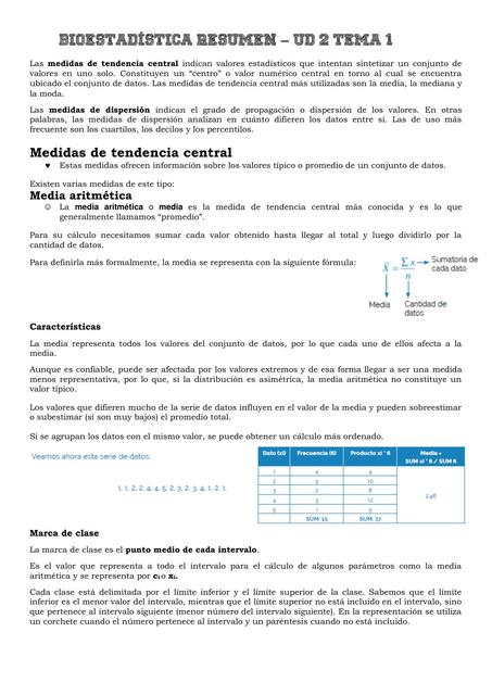 Bioestadística Resumen t1