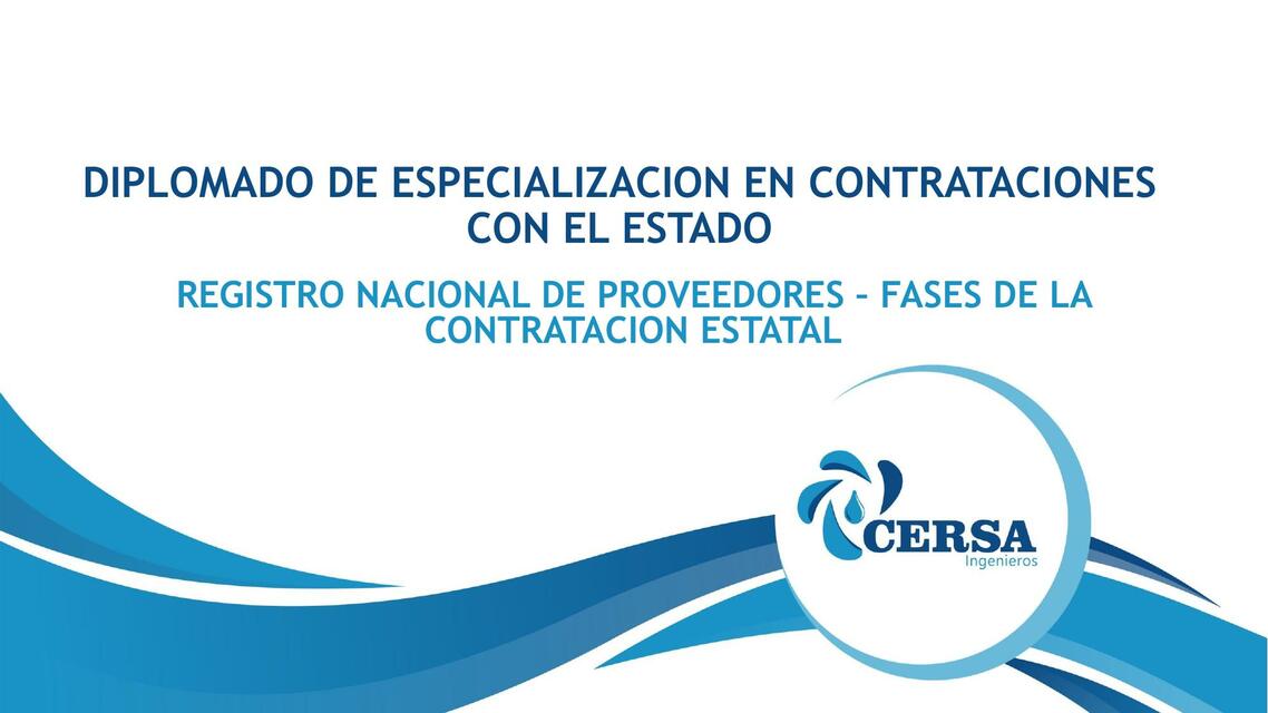 Registro Nacional de Proveedores- Fases de la Contratación Estatal 