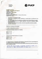 Estructura del lenguaje Parcial 1 - 2019-1