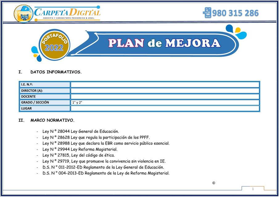 Plan de mejora 1y2