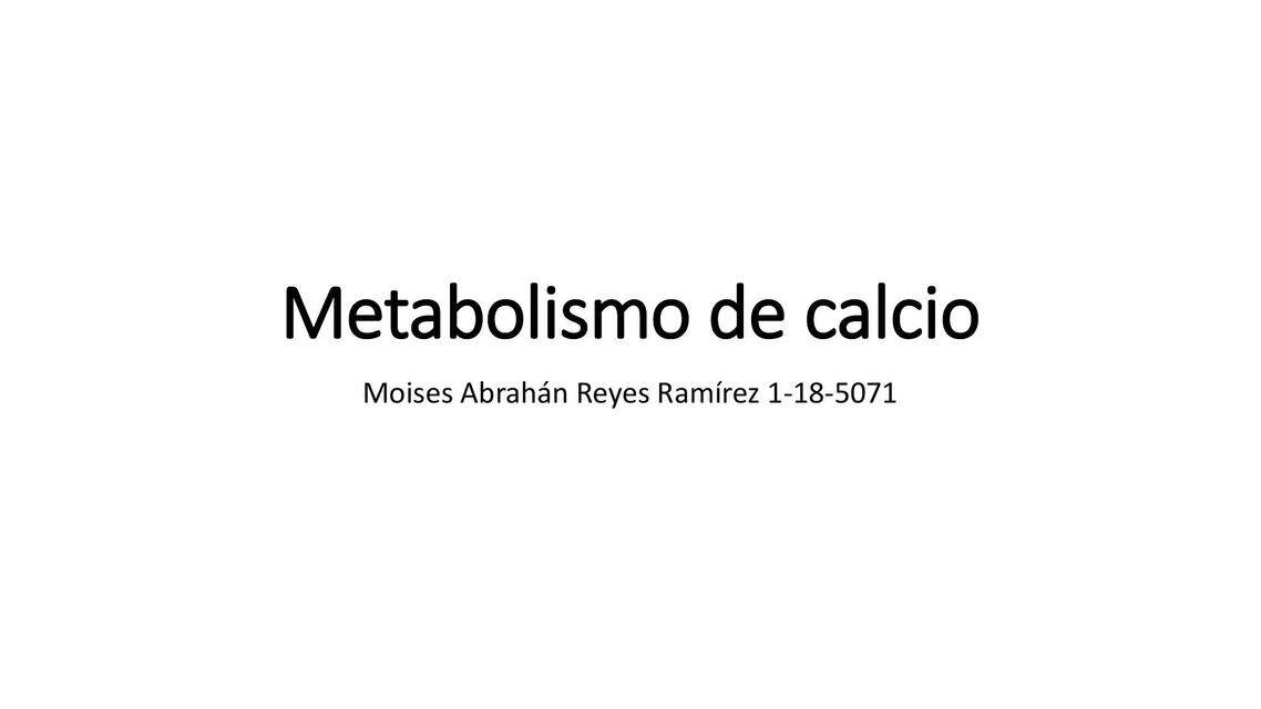 Metabolismo de calcio 