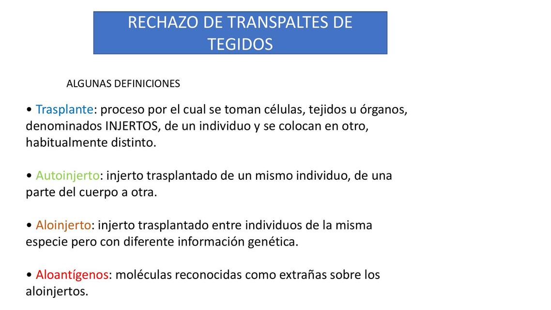 Rechazo de trasplantes de tejidos