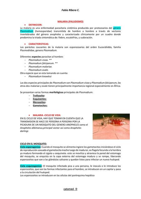 PARASITOSIS INTESTINALES POR HELMINTOS (MALARIA - CHAGAS) 