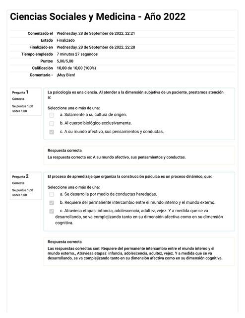 Autoevaluación  Ciencias Sociales