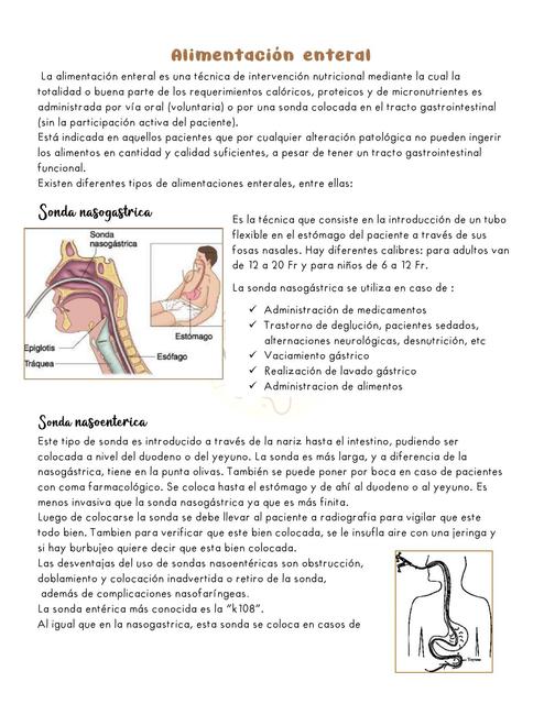 Alimentacion enteral y Parenteral