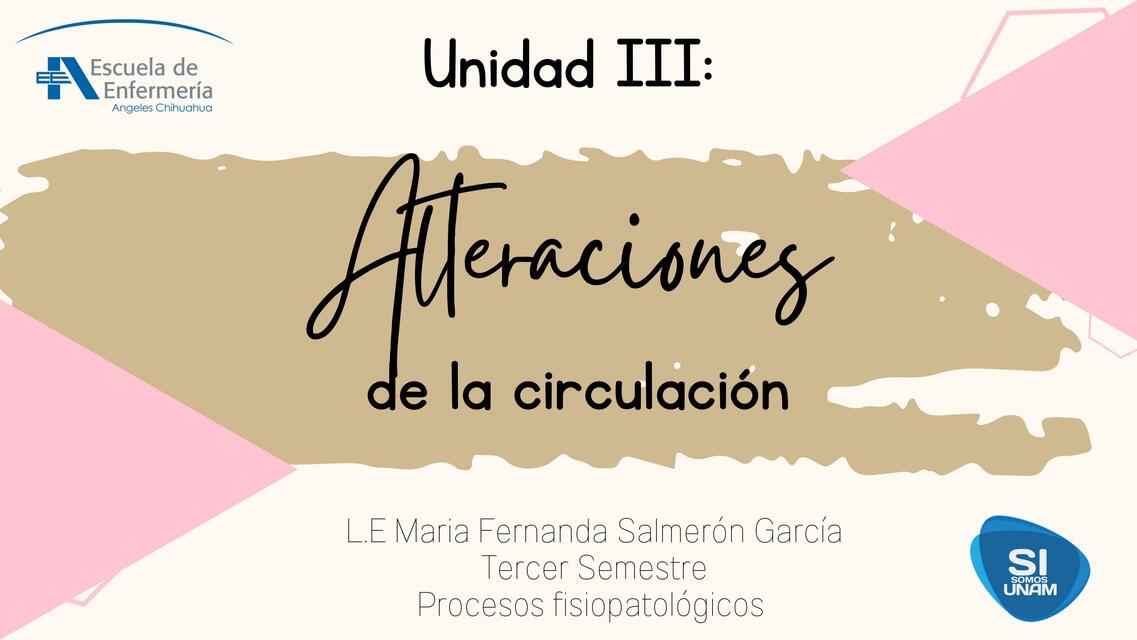 Unidad III Alteraciones de la Circulación