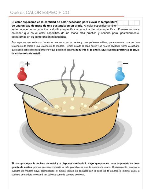 Tabla de Calor Específico- Qué es el Calor Específico | uDocz