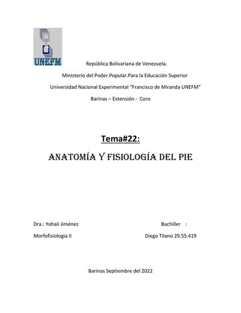  Anatomía y Fisiología del Pie