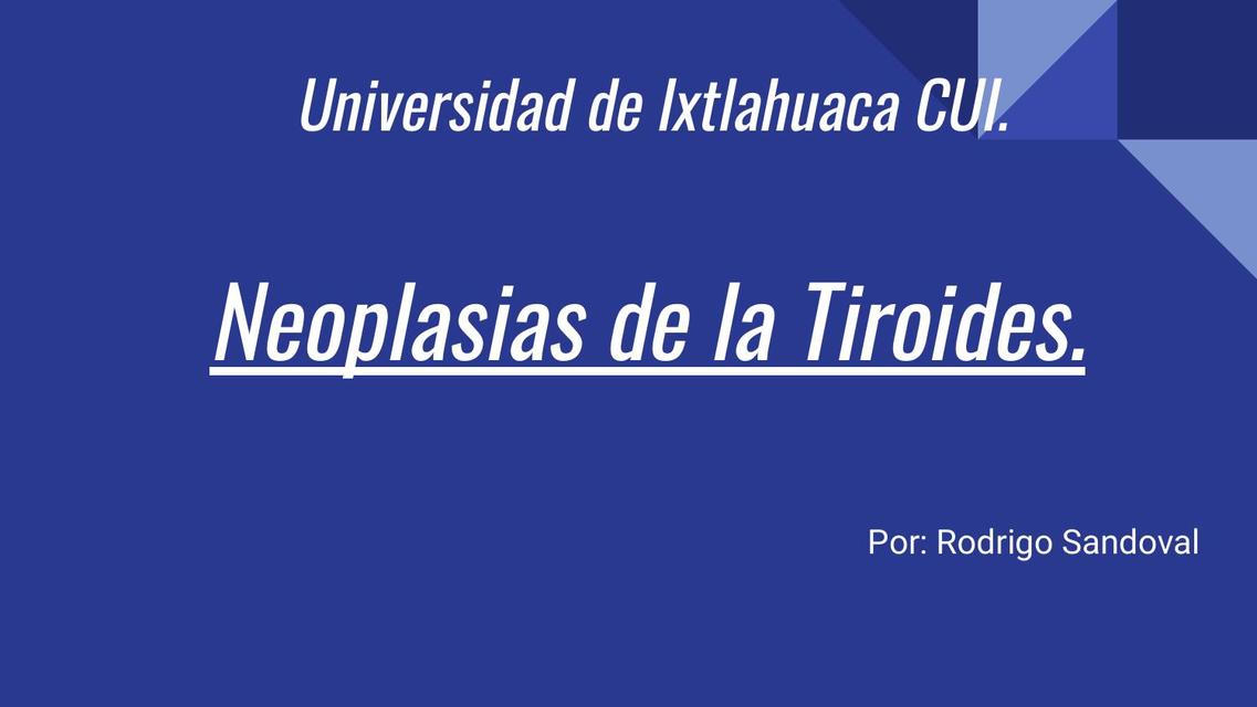 Neoplasias de la Tiroides