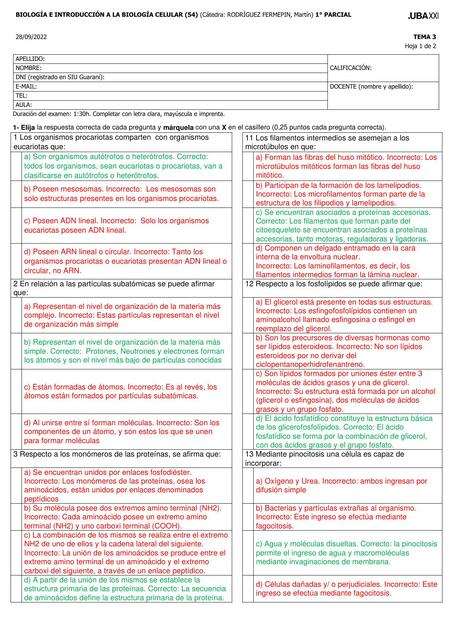 Biología e Introducción a la Biología Celular 