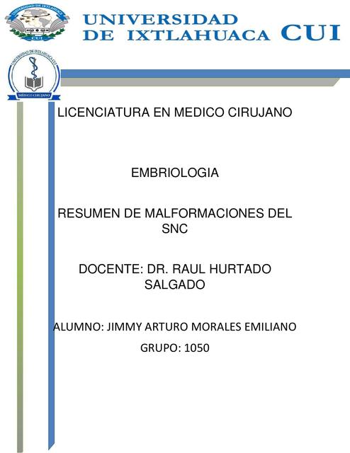 Resumen de Malformaciones del SNC 