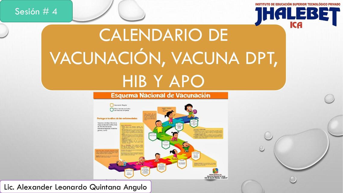 Calendario de Vacunación, Vacuna DPT, HIB y APO 