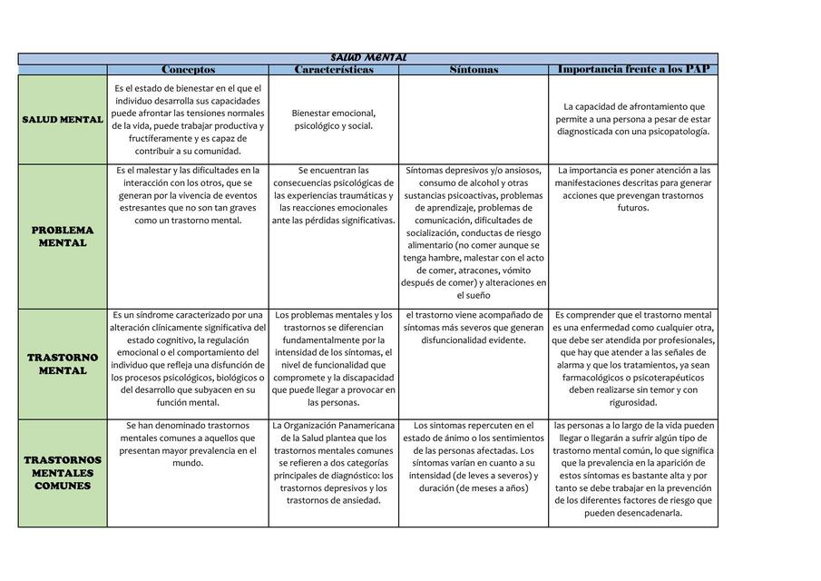 Matriz Salud Mental