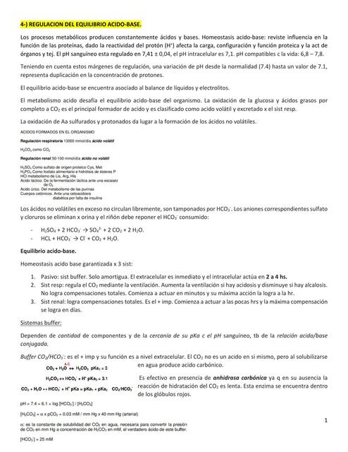 Regulación Del Equilibrio Acido Base Rubén Devalle Udocz