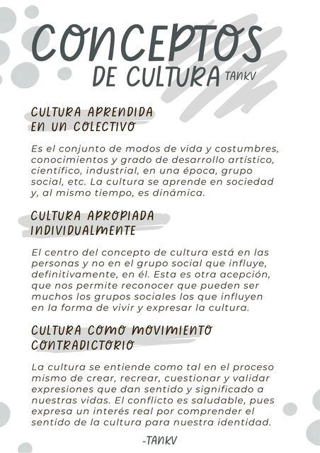 Conceptos de Cultura