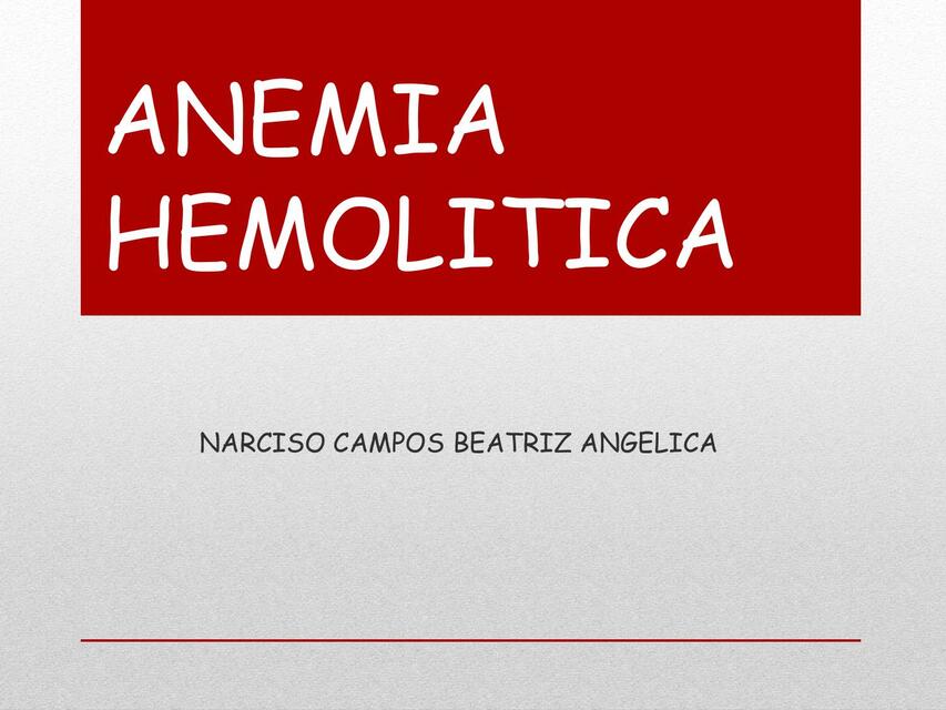 Anemia hemolitica