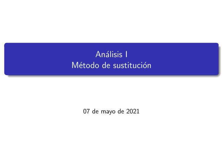 Analisis I metodo de sustitucion