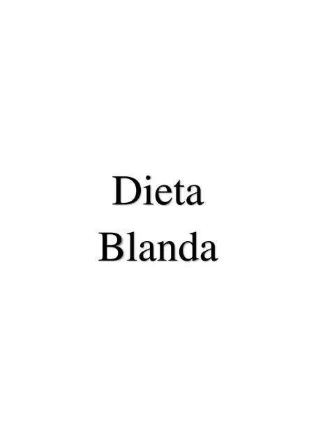 Dieta Blanda