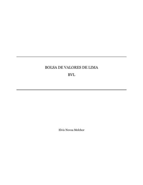 HISTORIA DE BOLSA DE VALORES DE LIMA