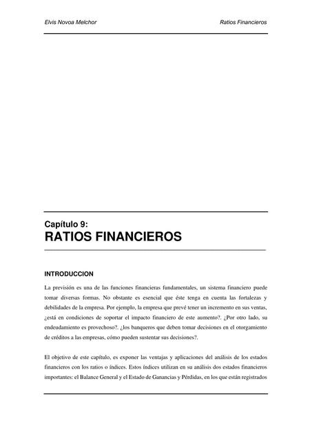 RATIOS FINANCIEROS