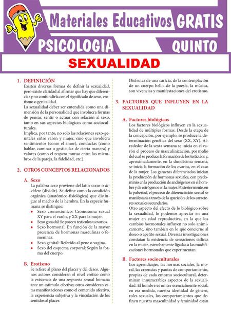 Sexualidad para Quinto Grado de Secundaria