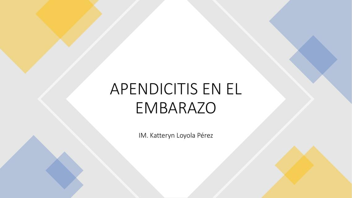 Apendicitis en el Embarazo 