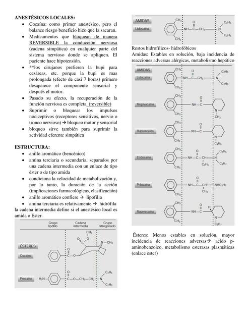 Anestésicos Locales y Relajantes Musculares 