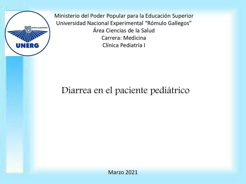 Diarrea en el Paciente Pediátrico