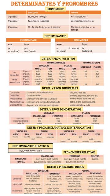 Determinantes y Pronombres 