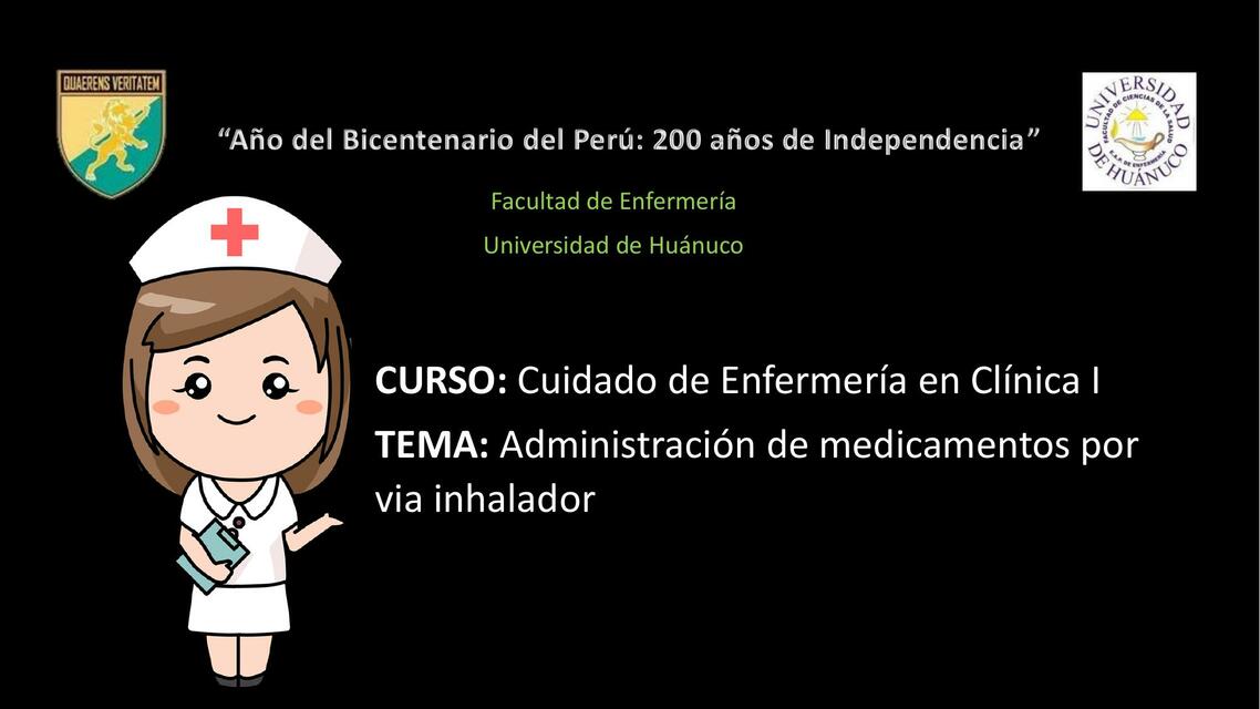 Administración de medicamento por vía inhalatoria 