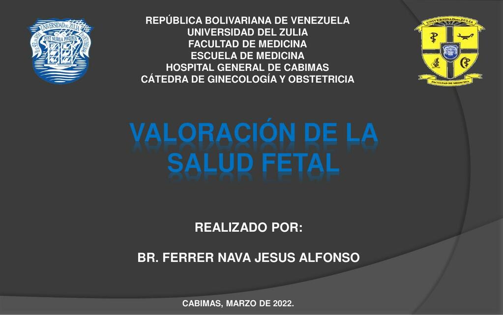 Valoración de la Salud Fetal