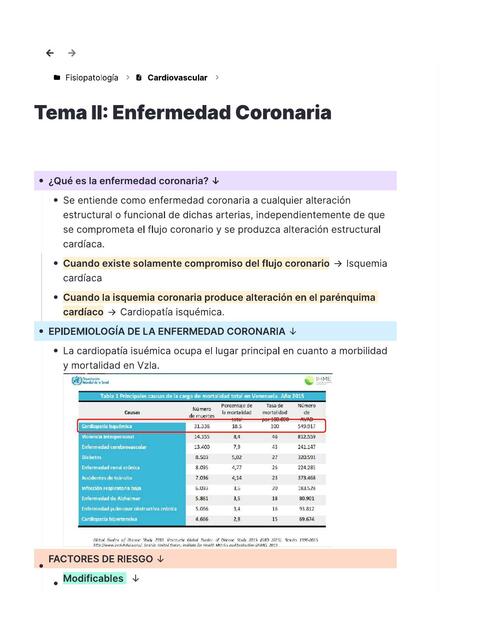 Enfermedades coronarias 